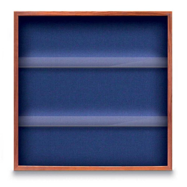 Outdoor Enclosed Combo Board, 48"x36", Satin Frame/Grey & Forbo